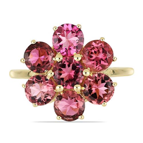 BUY 14K GOLD NATURAL RUBELLITE GEMSTONE STYLISH RING